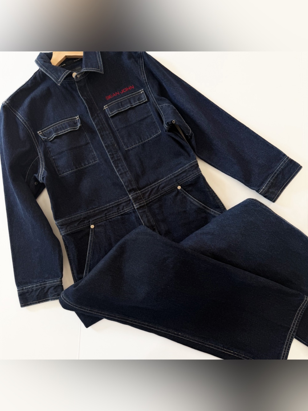 Sean John VTG Y2K Coveralls Denim Jumpsuit Kids Large 16 18 Mens XS Womens Small